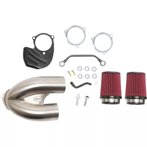 S&S Tuned Induction Air Cleaner Kit for 2017-2023 Harley M8 - Stainless Steel