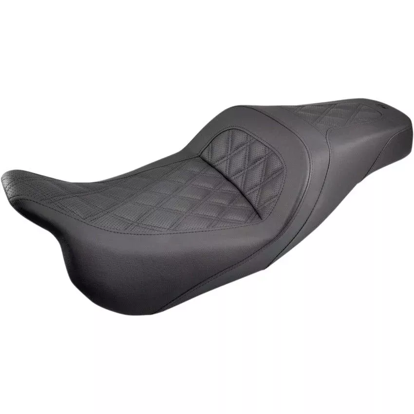 Saddlemen Black Slim Lattice Stitched Seat Harley