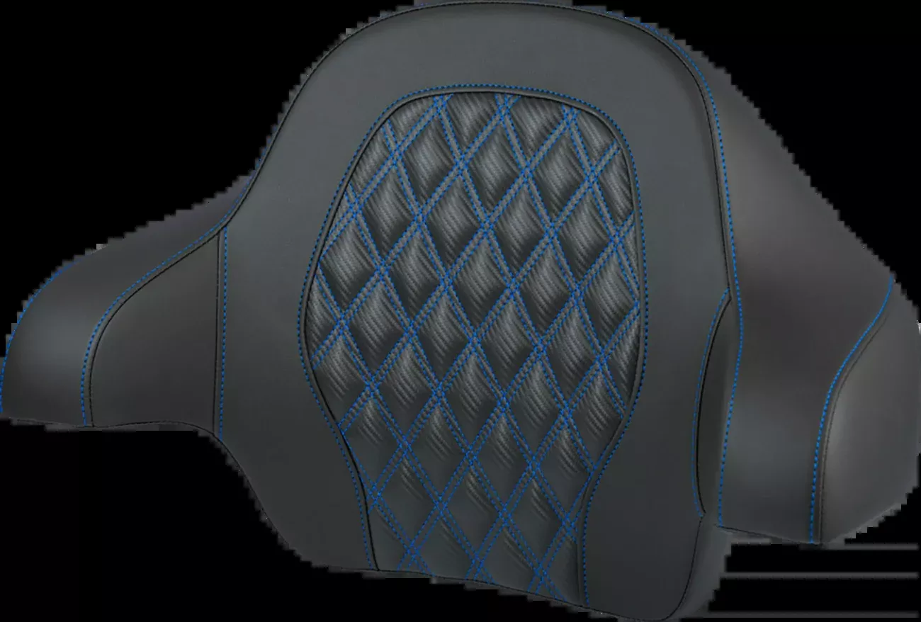 Saddlemen Blue Carbon Lattice Tour Pak Backrest Pad for 2014-2025 Harley Touring
