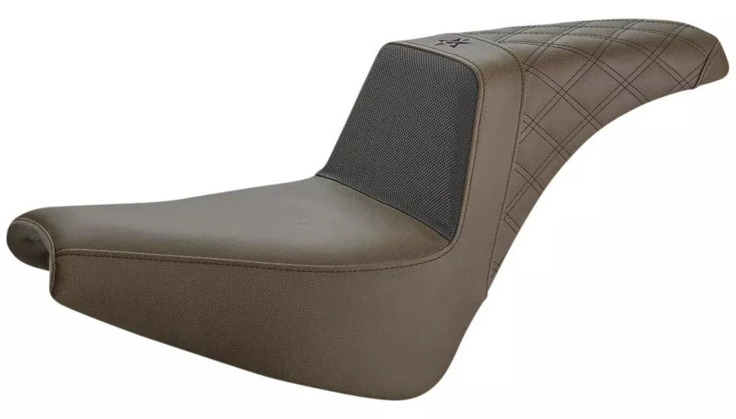 Saddlemen Brown Unknown Gripper Step Up 2-Up Gel Seat Harley Softail FX 18-Up