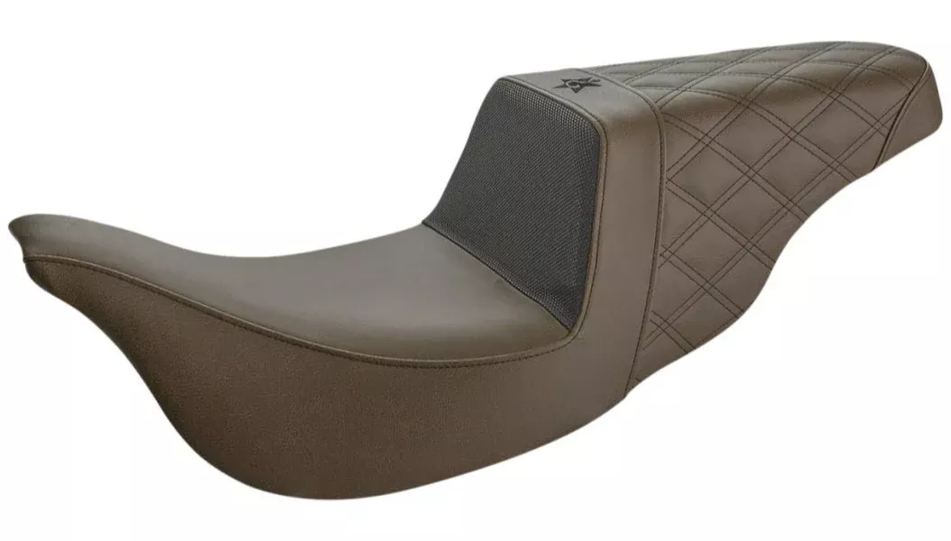 Saddlemen Brown Unknown Gripper Step Up 2-Up Gel Seat Harley Touring 08-23