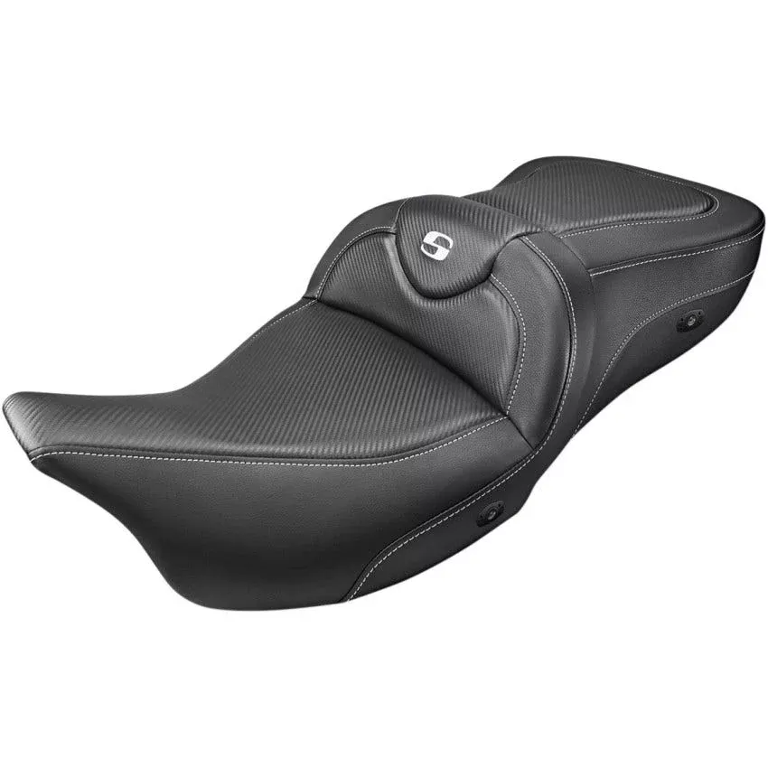 Saddlemen Carbon Fiber Heated Roadsofa Seat Harley 08-23 Touring