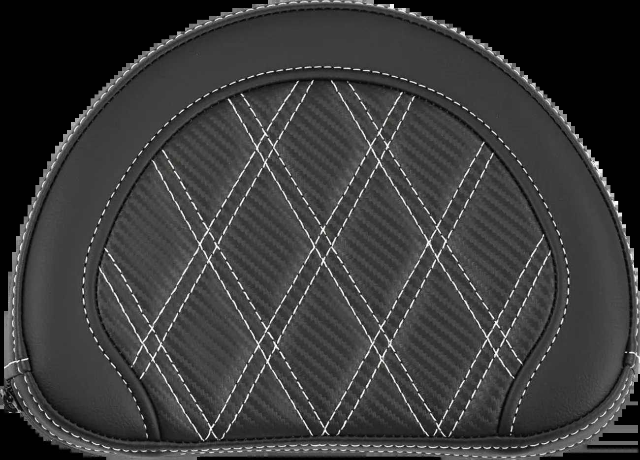 Saddlemen Contour White Carbon Lattice Stitch Sissy Bar Backrest Pad for Harley