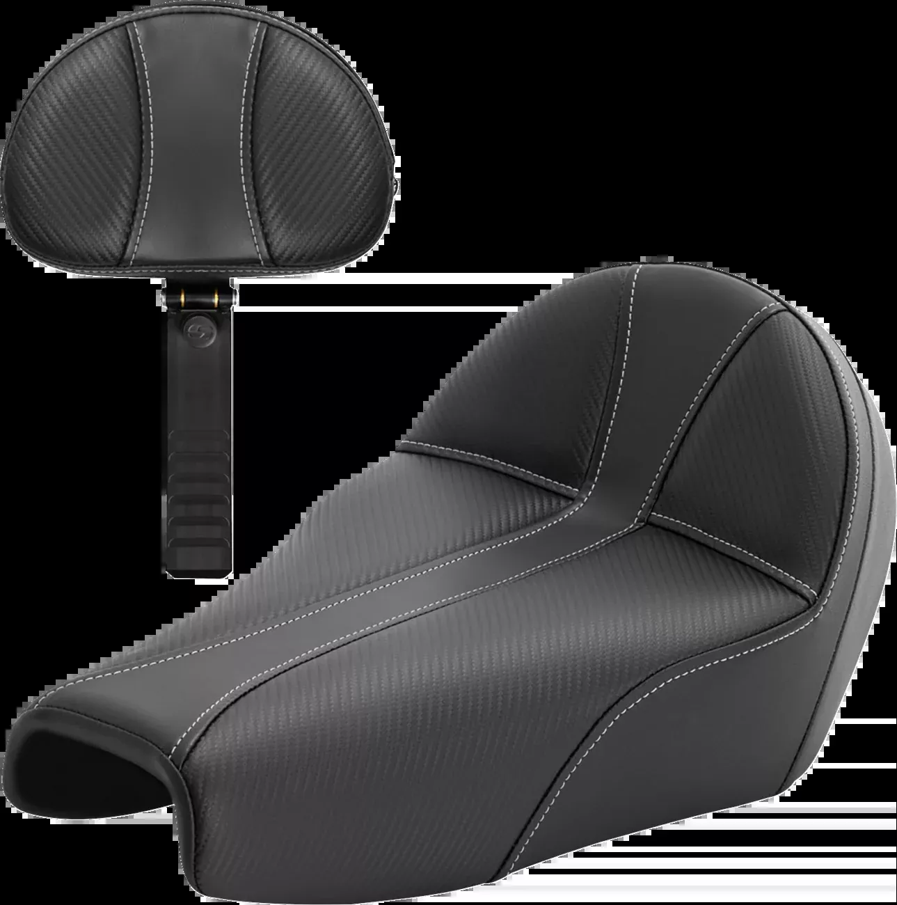 Saddlemen Dominator Seat - Black w/ Silver Stitching - XL '04-'22 - 807-11B-0042
