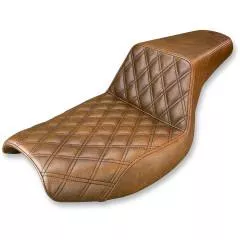 Saddlemen Front Lattice Stitch Step-Up Seat, Brown, Fits 82-94/99-00 FXR