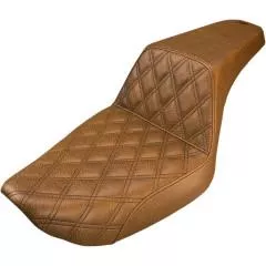 Saddlemen Front Lattice Stitch Step-Up Seat, Brown, Fits 99-03 FXD (except FXDWG)