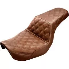 Saddlemen Full Lattice Stitch Step-Up Seat, Brown, Fits 04-05 FXD (except FXDWG)