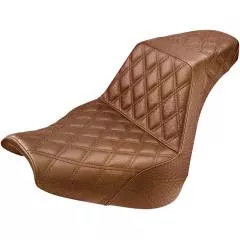 Saddlemen Full Lattice Stitch Step-Up Seat, Brown, Fits 18-20 FXBR/FXBRS