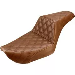 Saddlemen Full Lattice Stitch Step-Up Seat, Brown, Fits 99-03 FXD (except FXDWG)