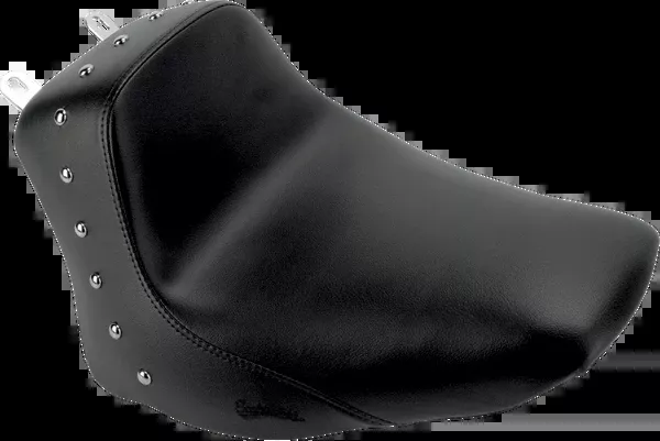 Saddlemen Heels Down Solo Seat - Without Backrest - Studded - Black - FLSTC