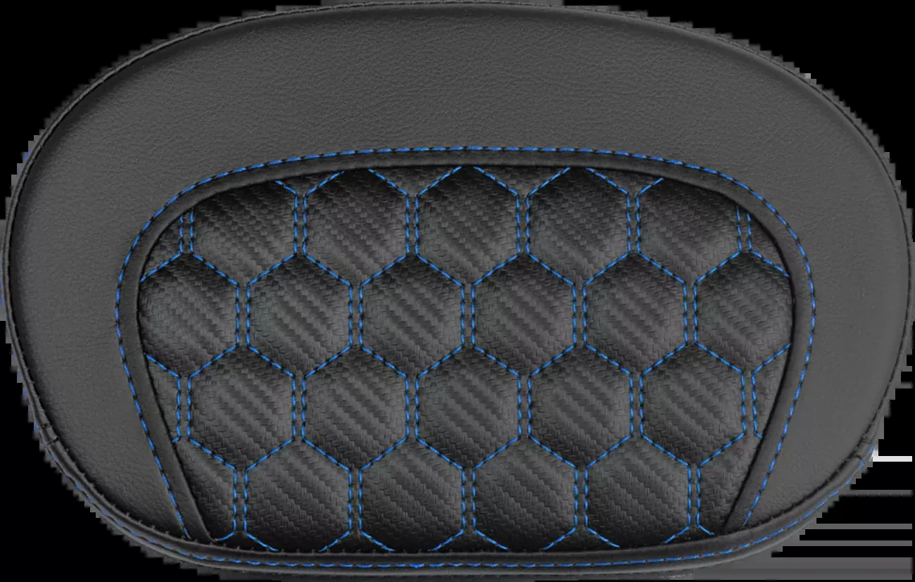 Saddlemen Mini Contour Blue Carbon Honeycomb Sissy Bar Backrest Pad for Harley