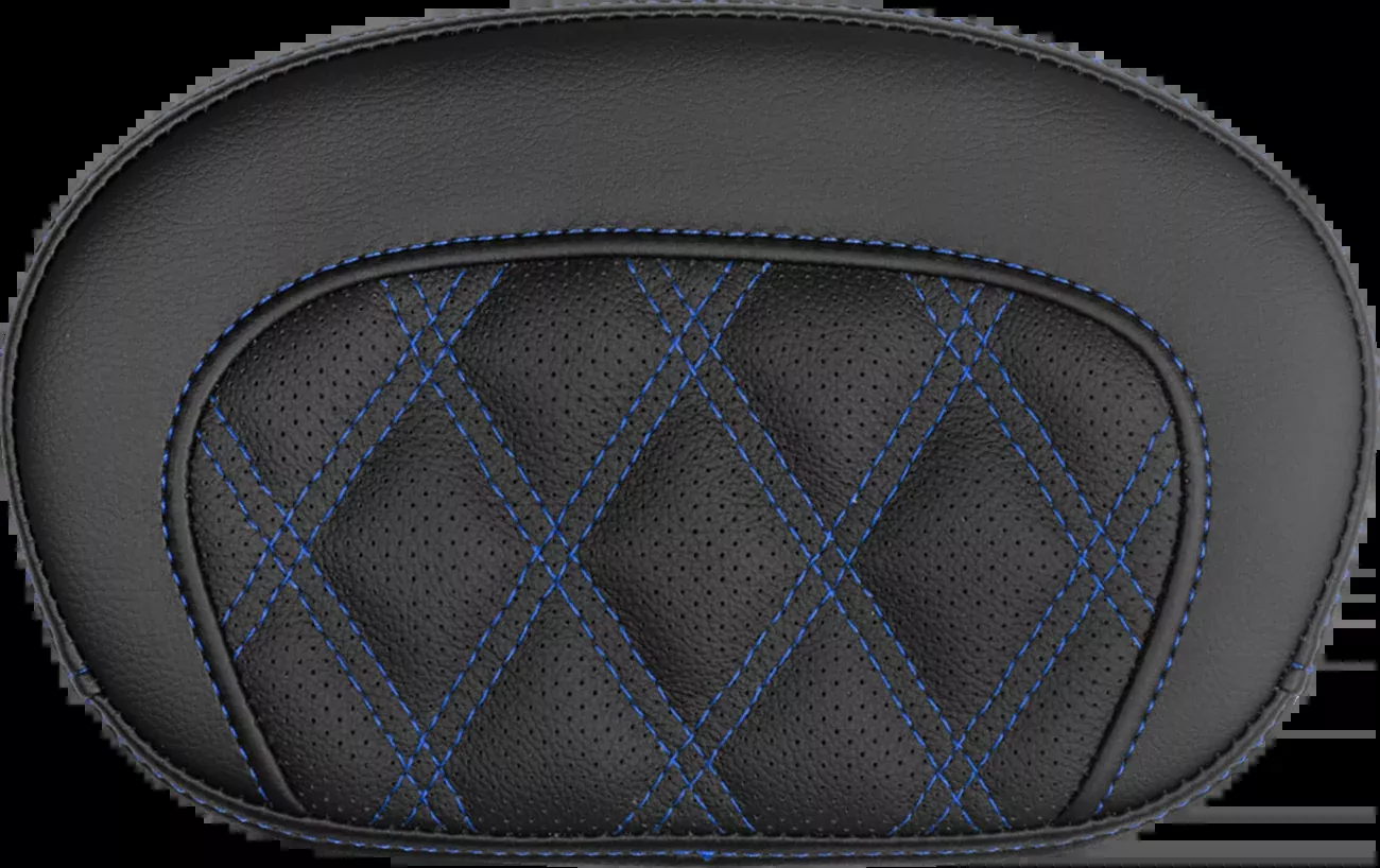 Saddlemen Mini Contour Blue Lattice Stitch Sissy Bar Backrest Pad for Harley