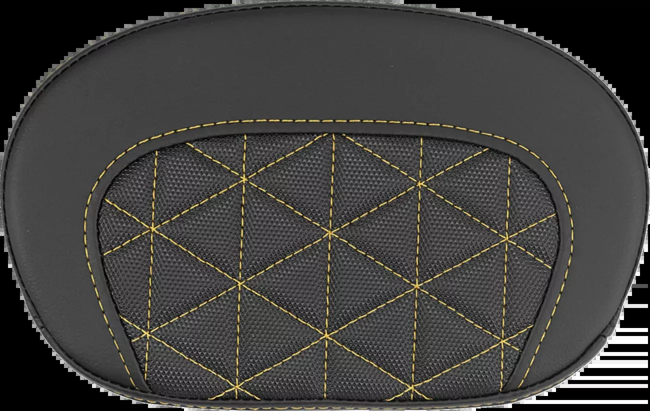 Saddlemen Mini Contour Gold Tri Gripper Stitch Sissy Bar Backrest Pad for Harley