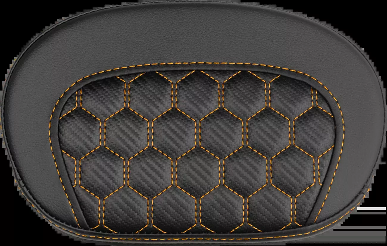 Saddlemen Mini Contour Orange Carbon Honeycomb Sissy Bar Backrest Pad for Harley