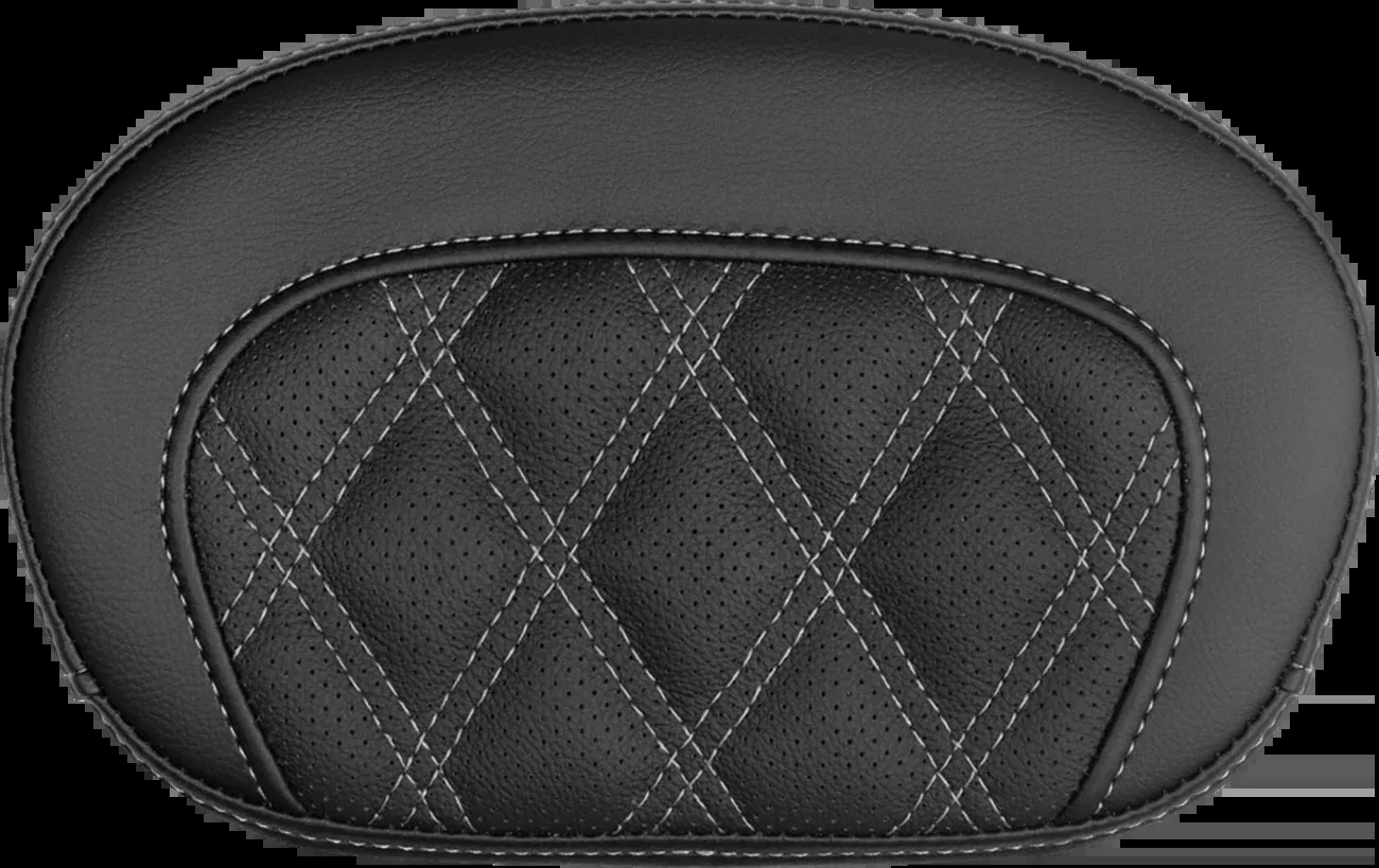 Saddlemen Mini Contour Silver Lattice Stitch Sissy Bar Backrest Pad for Harley