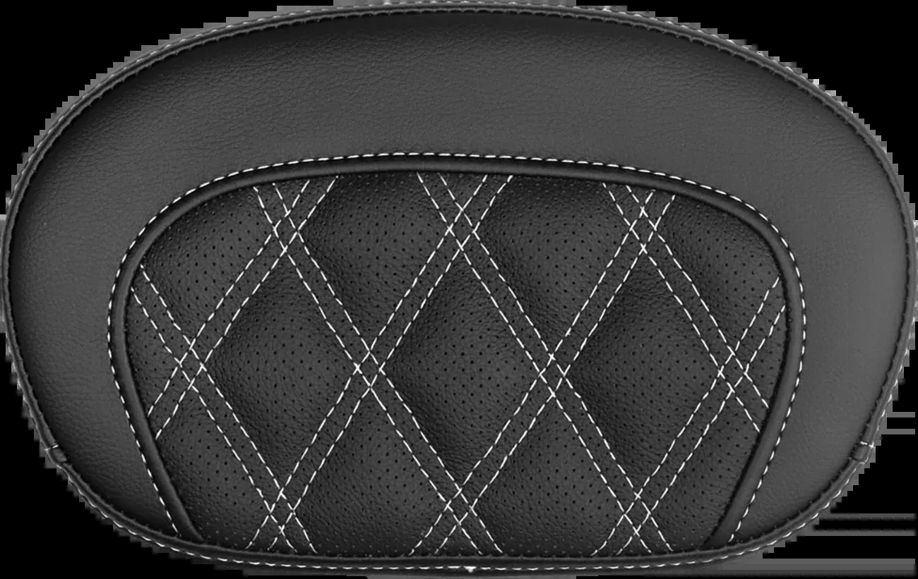Saddlemen Mini Contour White Lattice Stitch Sissy Bar Backrest Pad for Harley