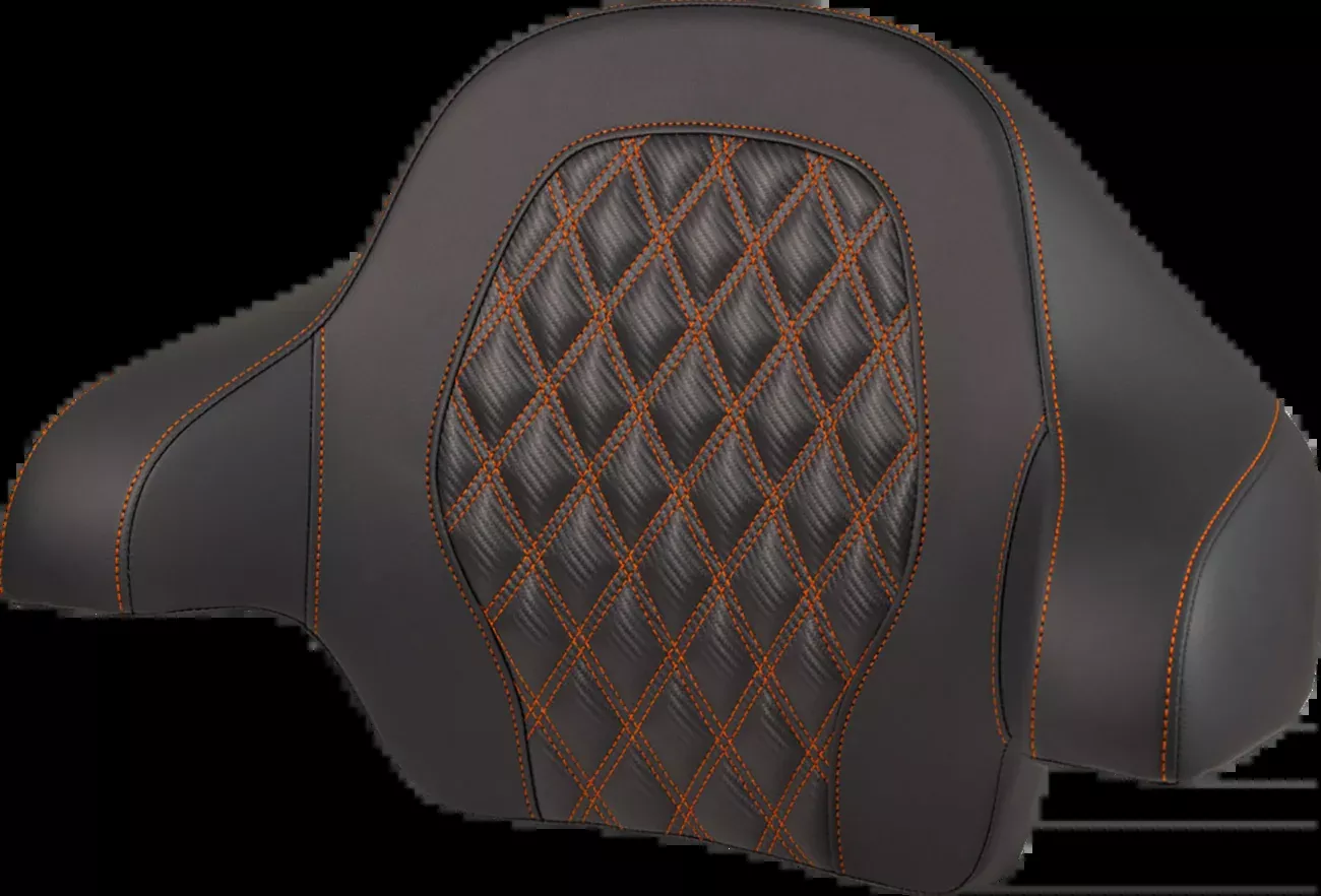 Saddlemen Orange Carbon Lattice Tour Pak Backrest Pad for 2014-25 Harley Touring