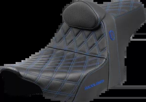 Saddlemen Pro Series SDC Performance Seat - Blue Stitching - W/ Backrest - FLT/FLH '23-'25