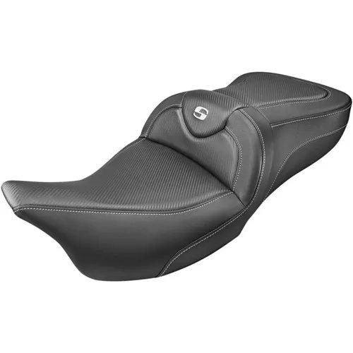 Saddlemen Road Sofa Seat for 2008-2023 Harley Touring - Carbon Fiber