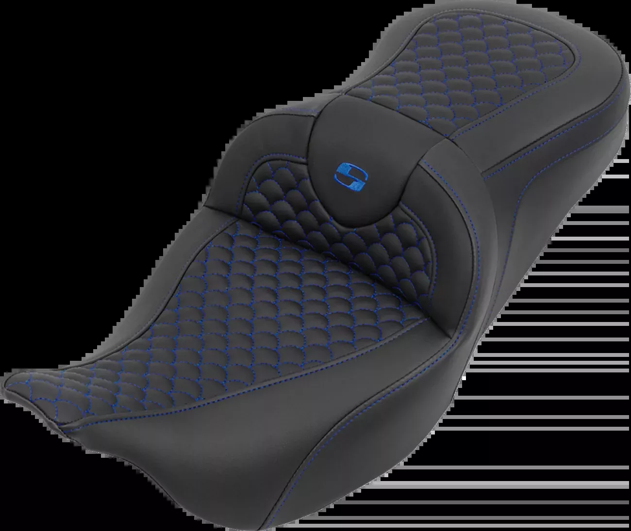 Saddlemen Roadsofa Blue Dragon Scale Stitching Seat 2008-2025 Harley Touring