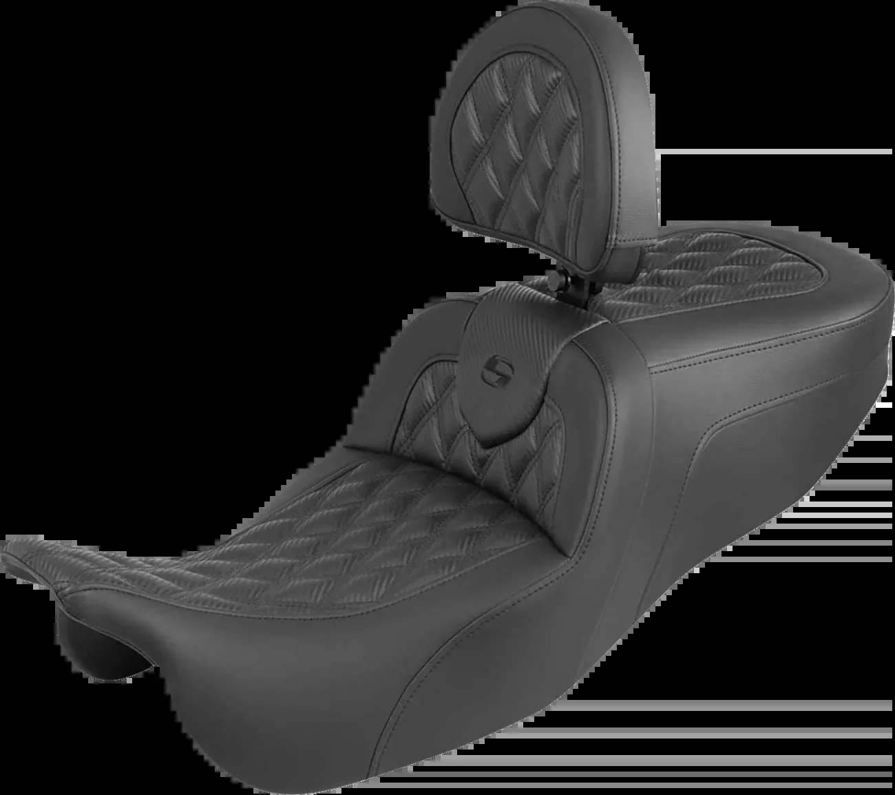 Saddlemen Roadsofa Carbon Lattice Seat & Backrest for 15-25 Harley Freewheeler