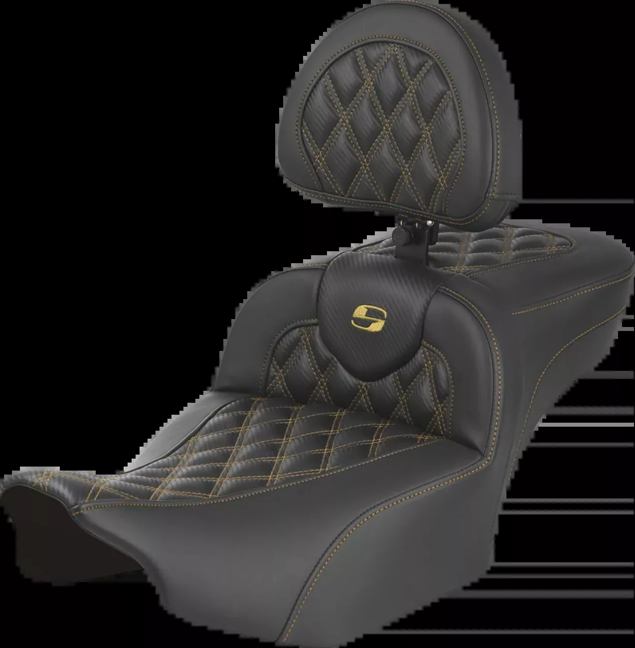 Saddlemen Roadsofa Gold Carbon Extended Seat Backrest for 2023-26 Harley Touring