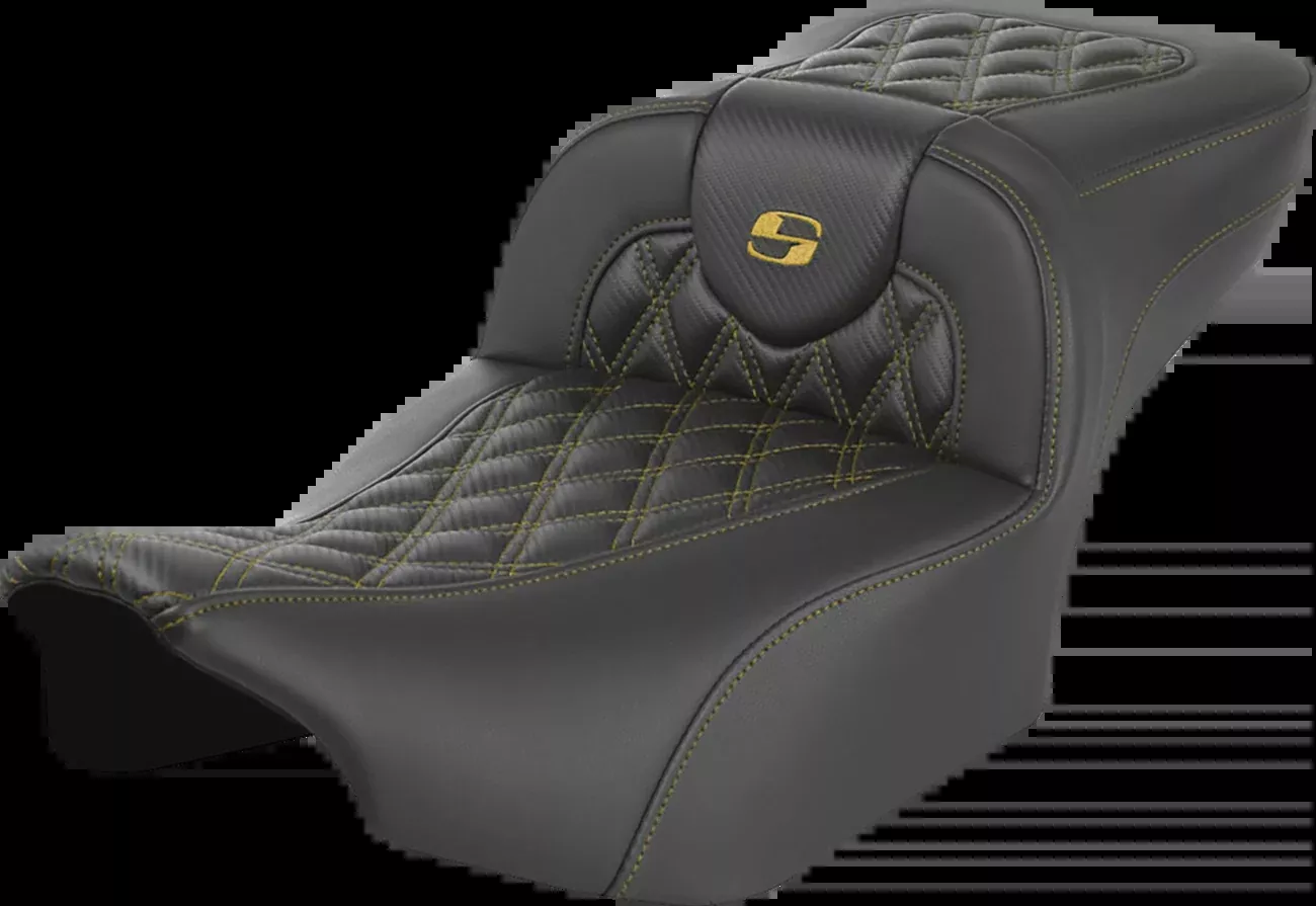 Saddlemen Roadsofa Gold Carbon Lattice Extended Seat for 2023-26 Harley Touring