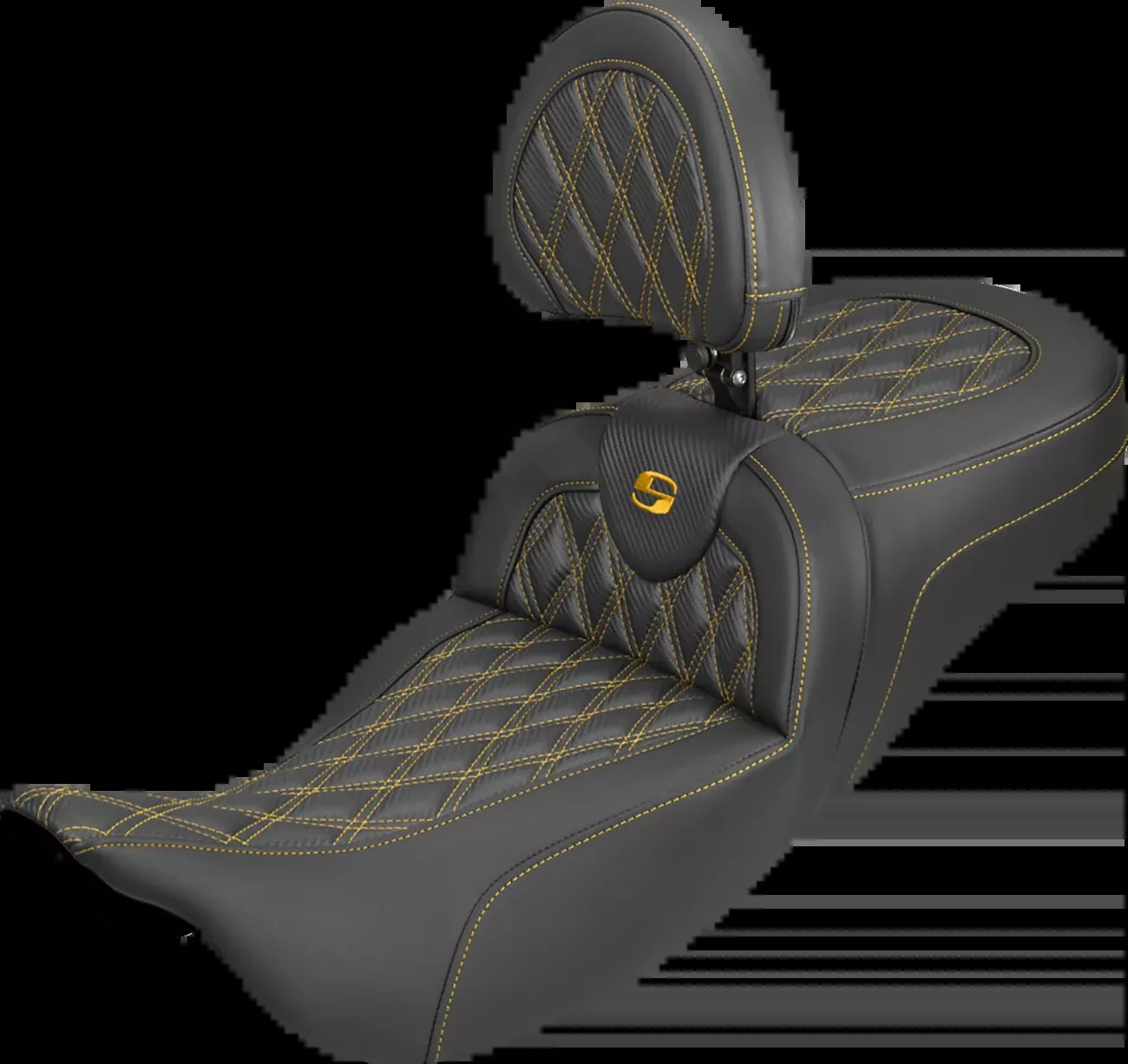 Saddlemen Roadsofa Gold Lattice Extended Seat & Backrest 2008-25 Harley Touring
