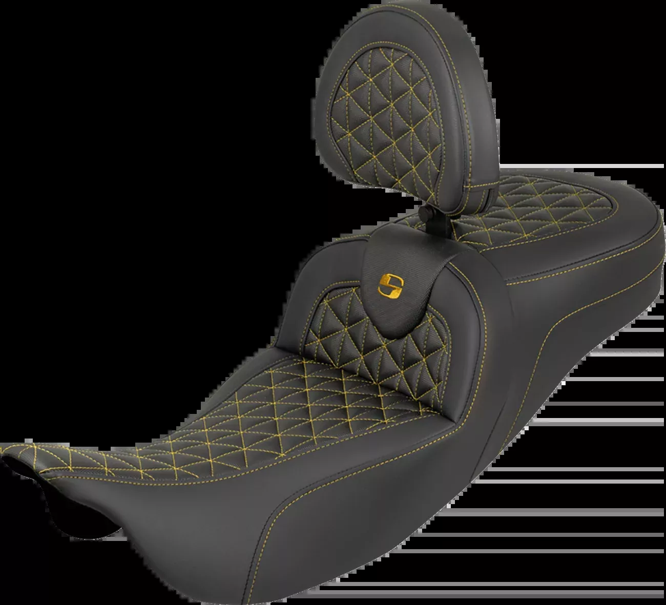 Saddlemen Roadsofa Gold Tri-Gripper Seat & Backrest for 2008-2025 Harley Touring