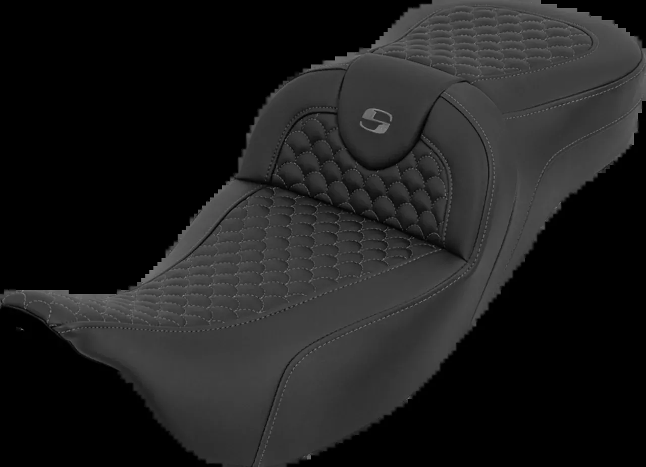 Saddlemen Roadsofa Gray Dragon Stitch Extended Seat for 2008-2025 Harley Touring