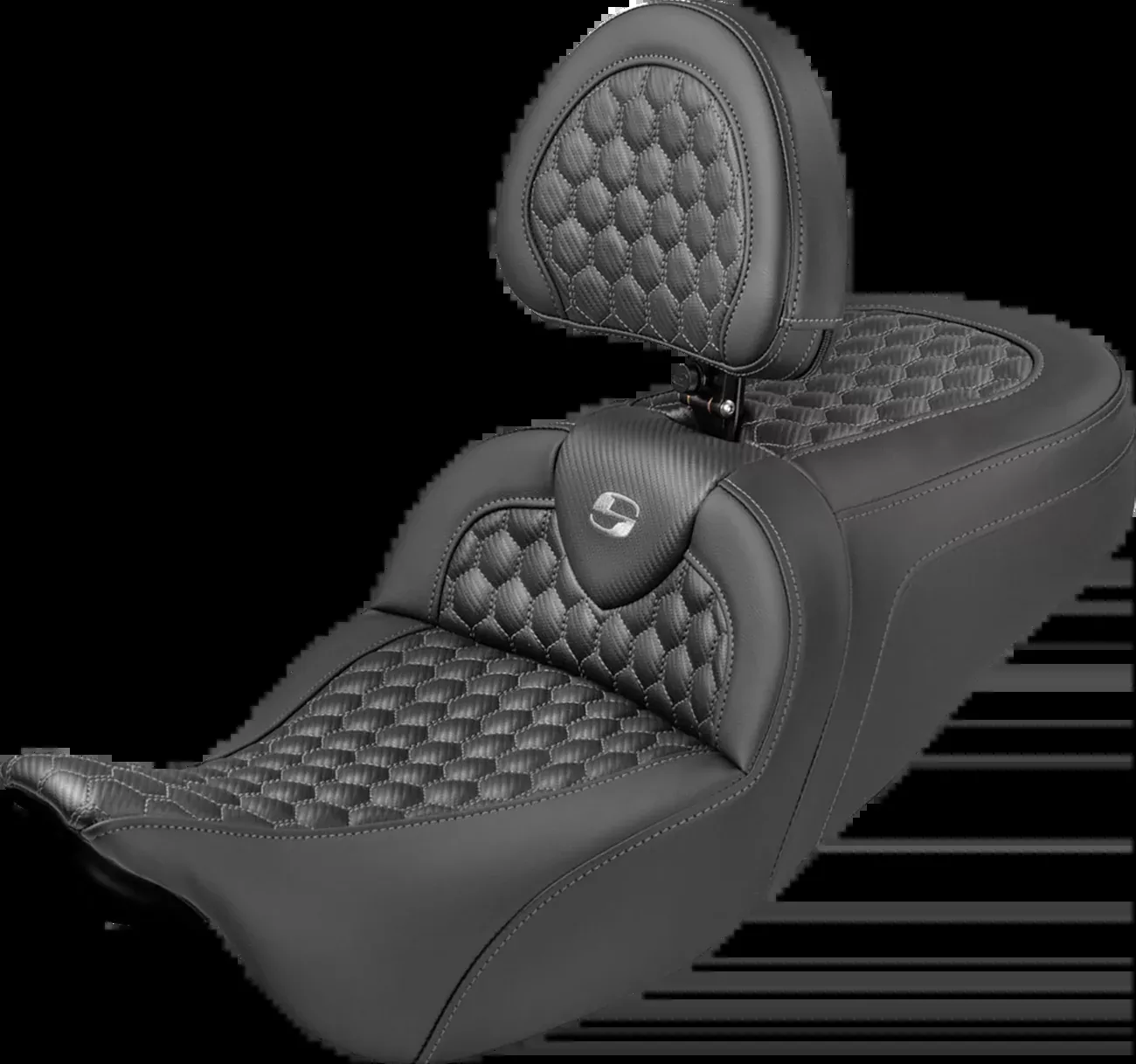 Saddlemen Roadsofa Gray Honeycomb Extended Seat & Backrest 08-25 Harley Touring