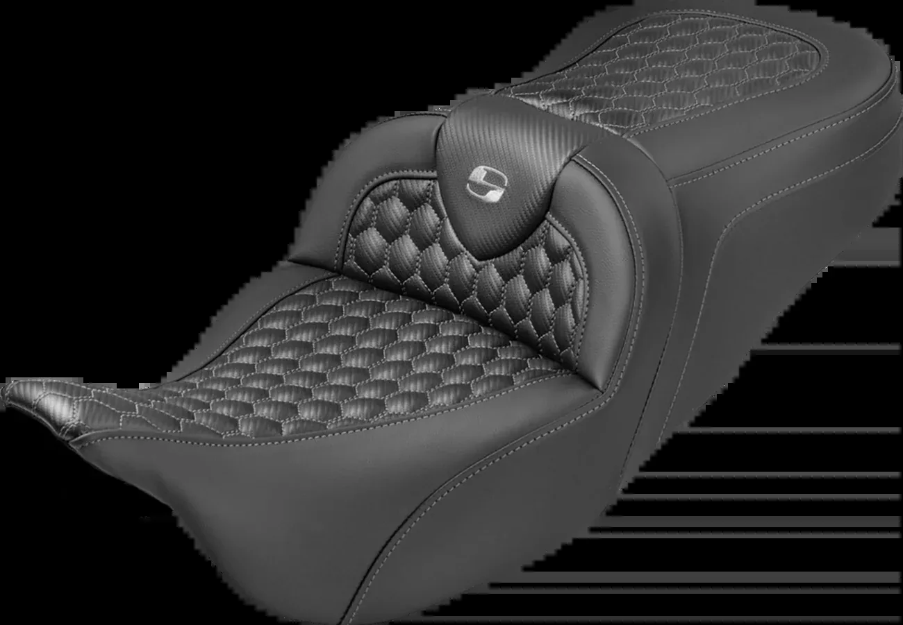 Saddlemen Roadsofa Gray Honeycomb Extended Seat fits 2008-2025 Harley Touring