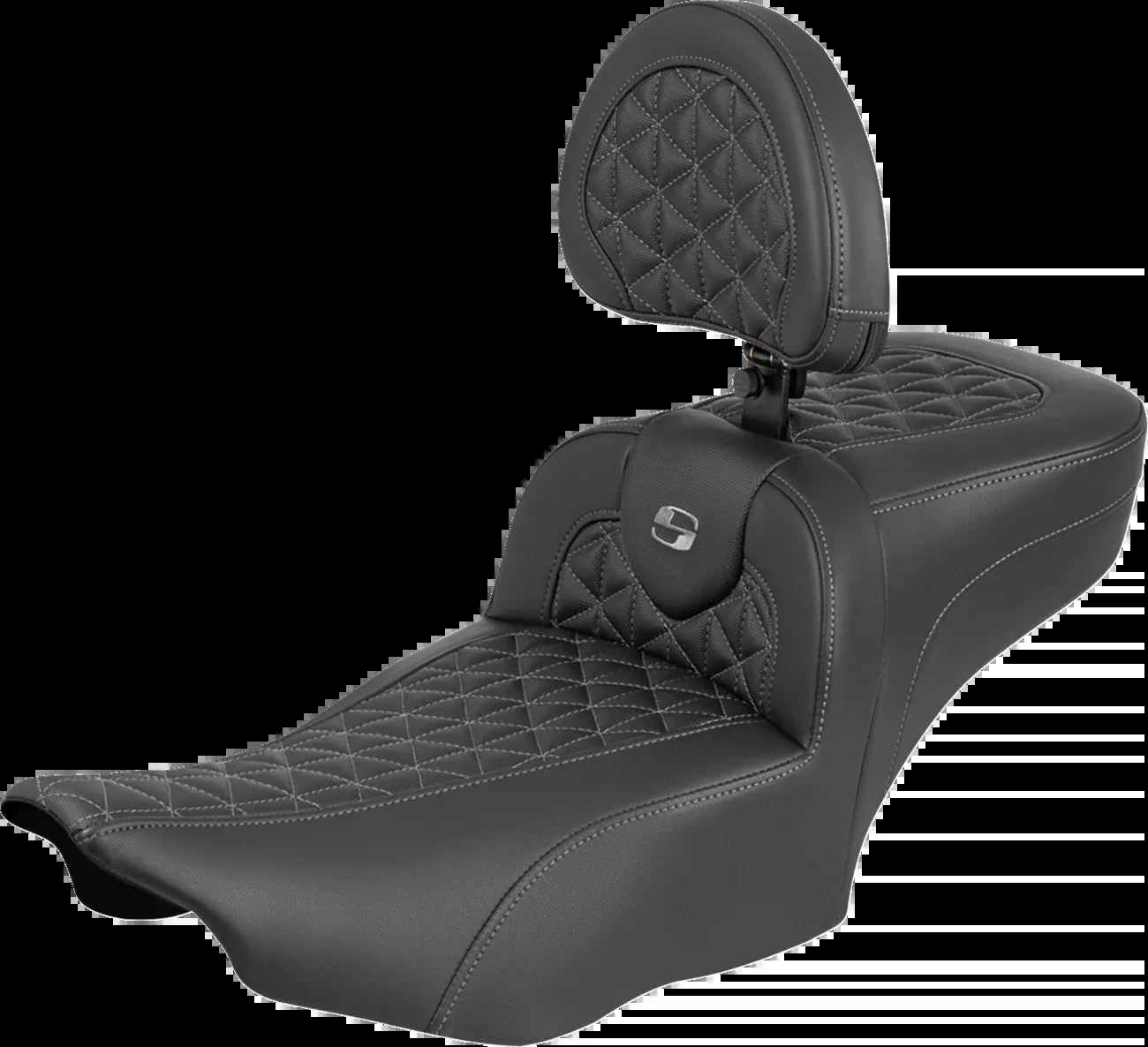 Saddlemen Roadsofa Gray Tri Grip Extended Seat Backrest for 23-26 Harley Touring