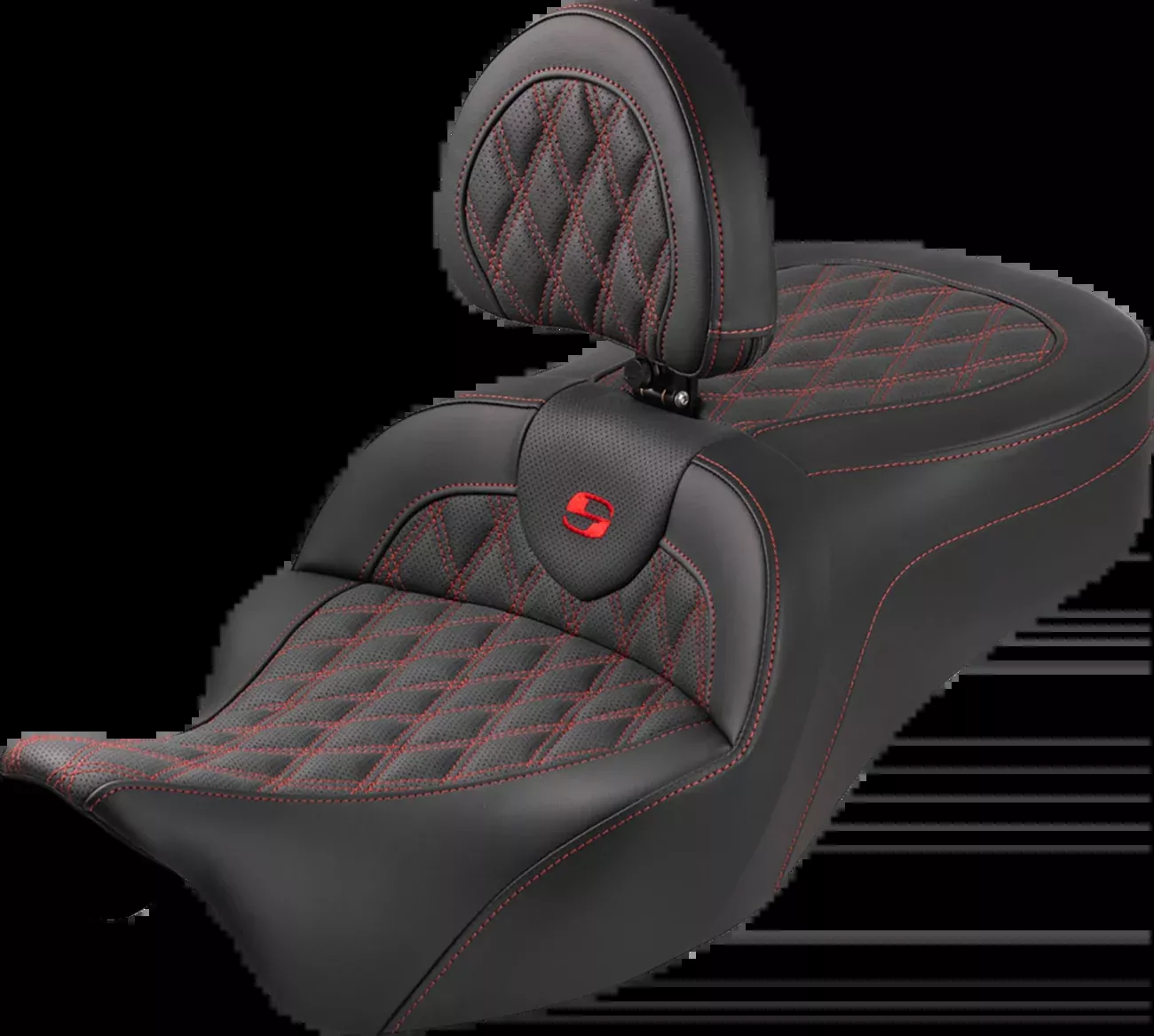 Saddlemen Roadsofa King Red Lattice Seat & Backrest for 2008-2025 Harley Touring