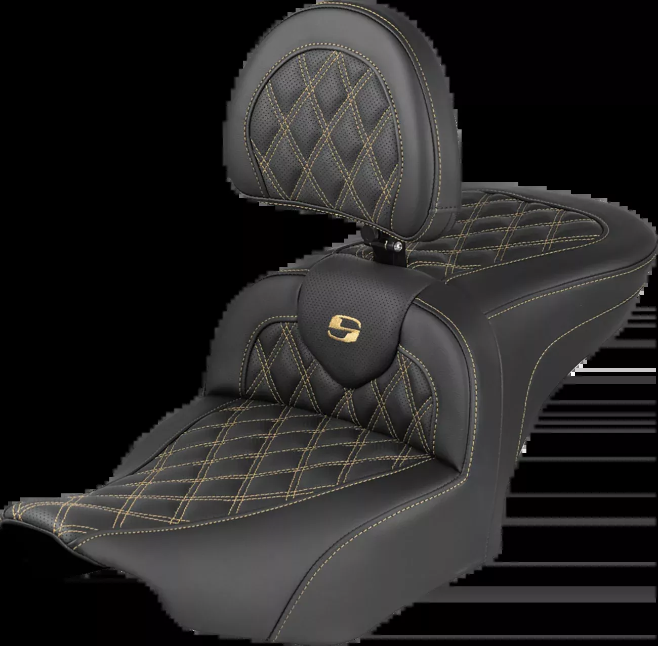 Saddlemen Roadsofa Lattice Stitch Gel Seat W Backrest for 2023-26 Harley Touring