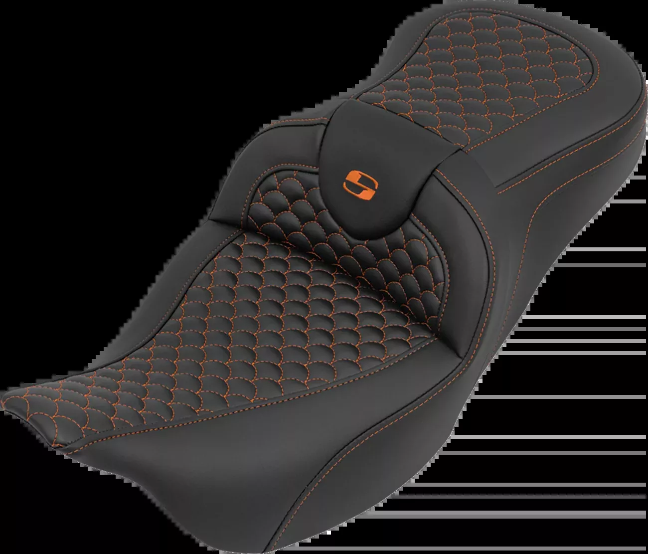 Saddlemen Roadsofa Orange Dragon Scale Stitching Seat 2008-2025 Harley Touring
