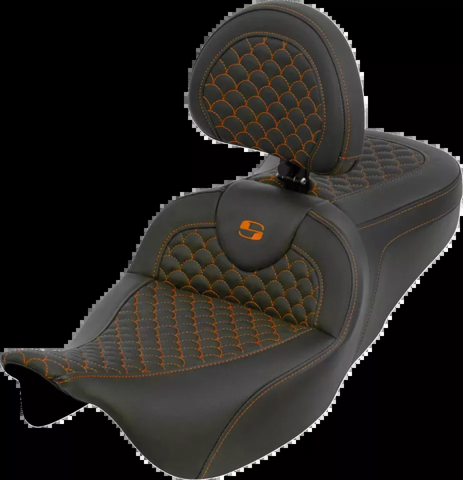 Saddlemen Roadsofa Orange Dragon Seat & Backrest for 2008-2025 Harley Touring