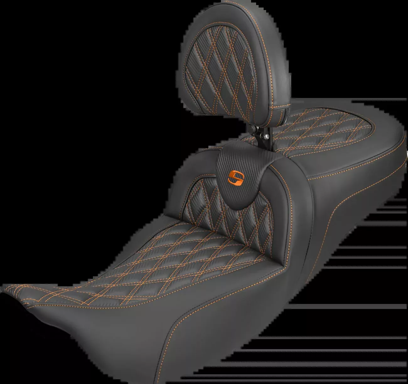 Saddlemen Roadsofa Orange Lattice Extended Seat & Backrest 08-25 Harley Touring