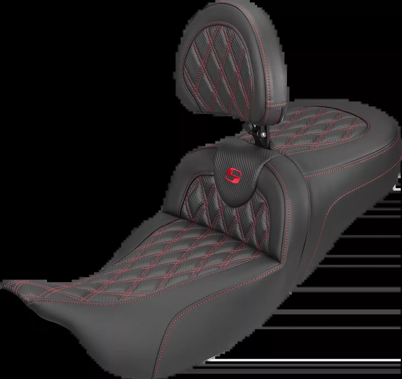 Saddlemen Roadsofa Red Lattice Extended Seat & Backrest 2008-2025 Harley Touring