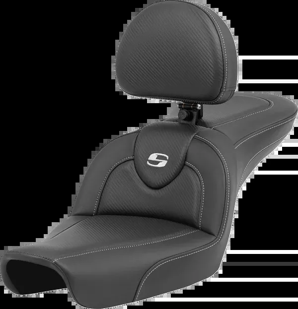 Saddlemen Roadsofa™ Seat - Carbon Fiber - With Backrest - FXD '96-'03