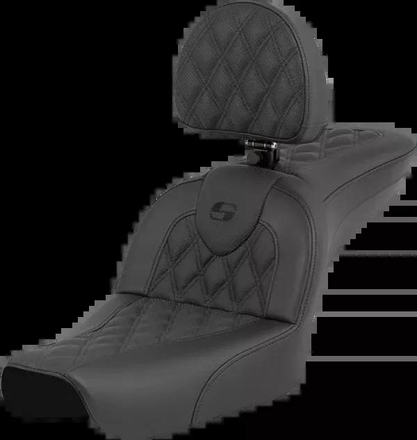 Saddlemen RoadSofa™ Seat – Lattice Stitch – With Driver Backrest – FXDWG ’04-’05