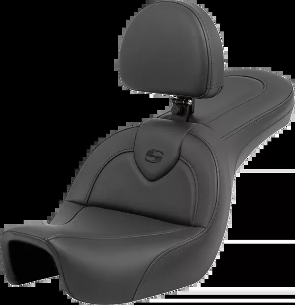 Saddlemen Roadsofa™ Seat – With Backrest – Black/Black Stitching – FXD ’06-’17