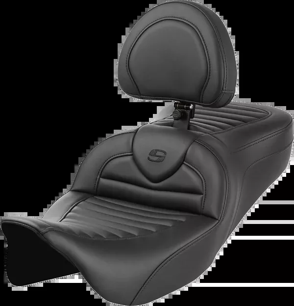 Saddlemen Roadsofa™ Seat - With Backrest - Tuck-N-Roll - FL '08-'23