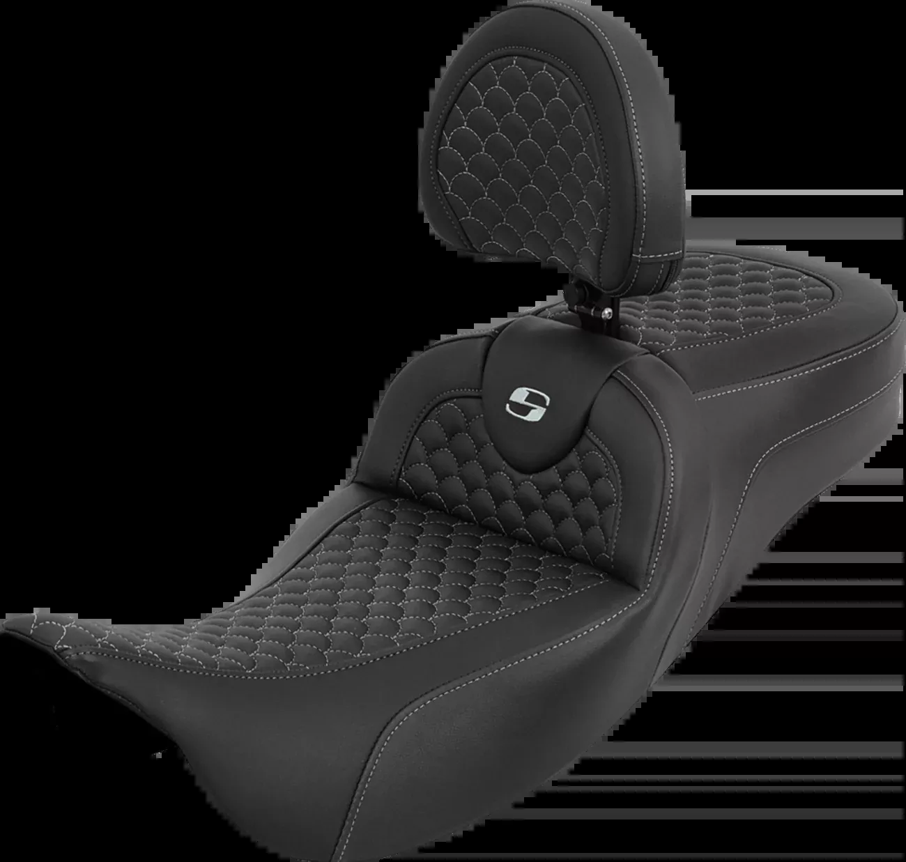 Saddlemen Roadsofa Silver Dragon Extended Seat & Backrest 2008-25 Harley Touring