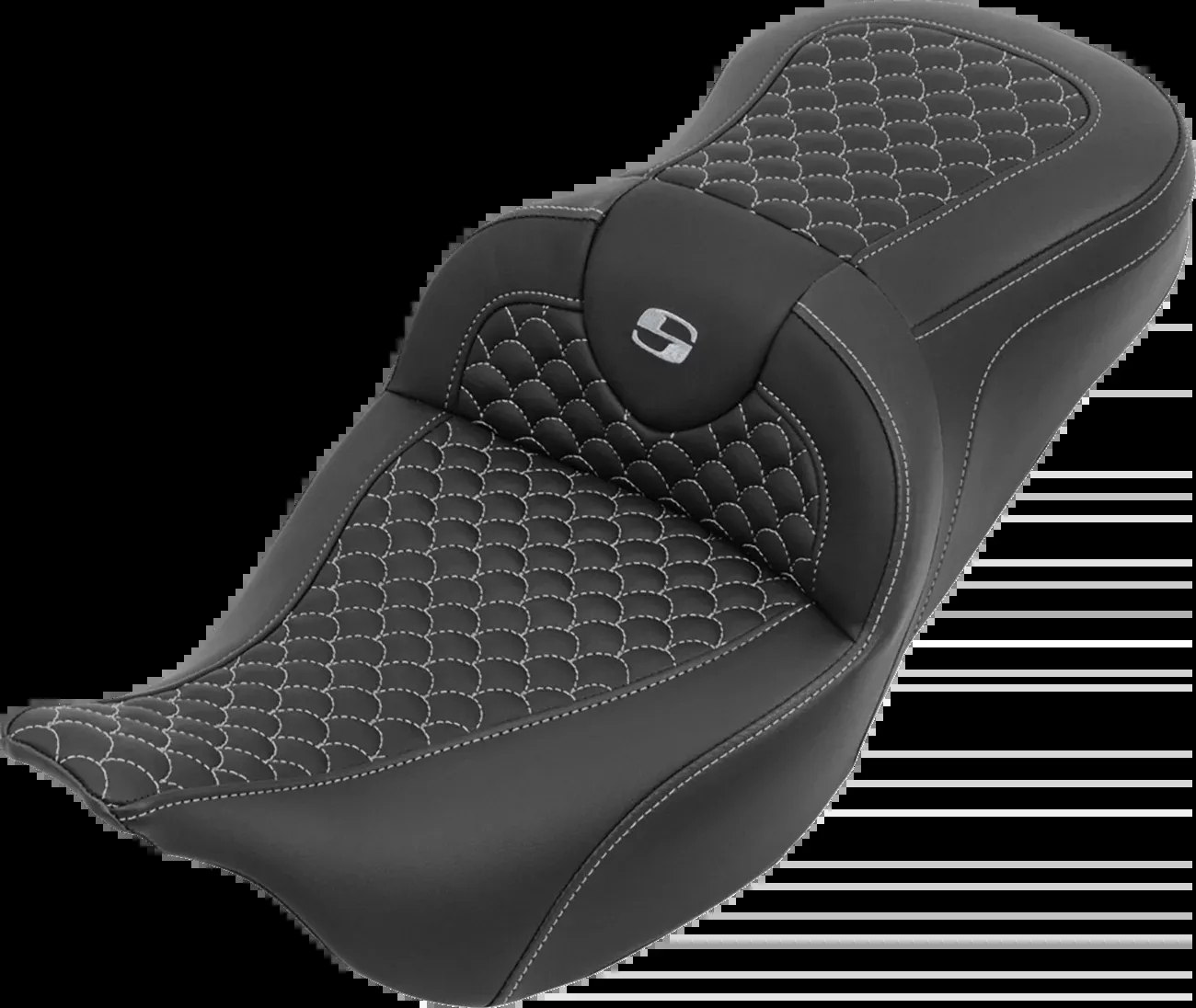 Saddlemen Roadsofa Silver Dragon Scale Stitching Seat 2008-2025 Harley Touring