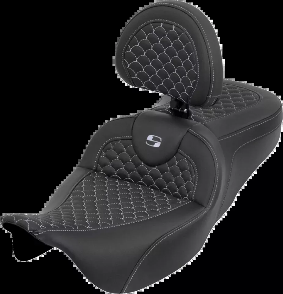 Saddlemen Roadsofa Silver Dragon Seat & Backrest for 2008-2025 Harley Touring