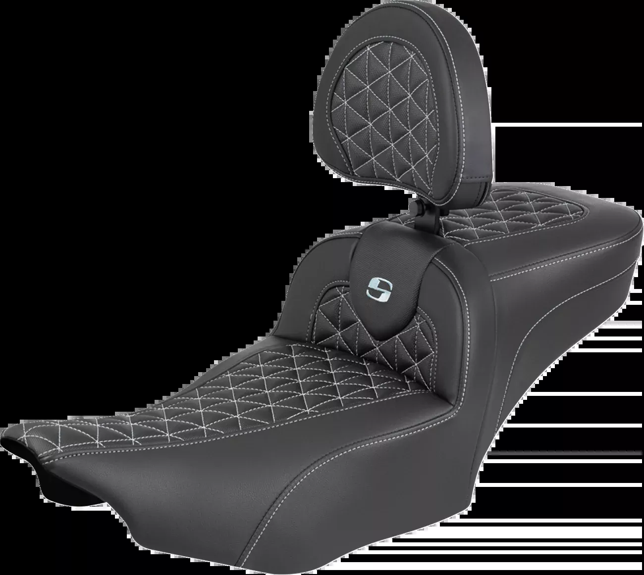 Saddlemen Roadsofa Silver Grip Extended Seat Backrest for 2023-26 Harley Touring