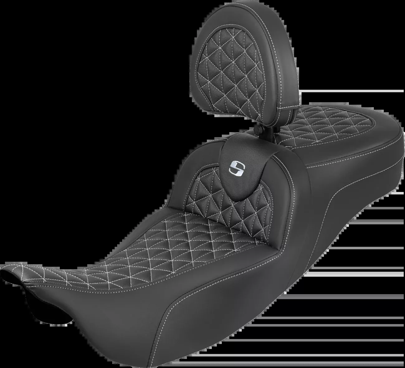 Saddlemen Roadsofa Silver Tri Extended Seat & Backrest 2008-2025 Harley Touring
