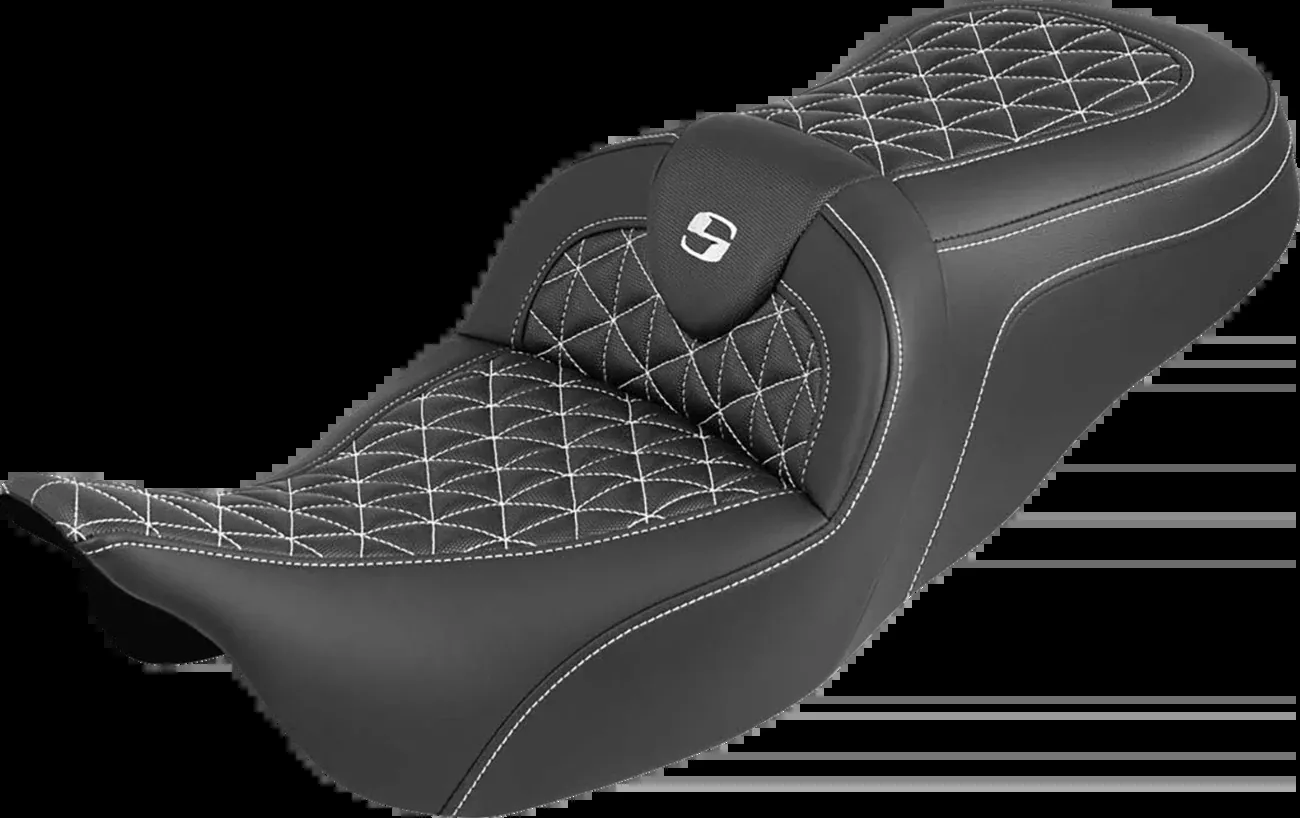 Saddlemen Roadsofa White Tri Gripper Gel Seat for 2008-2025 Harley Touring FLHT