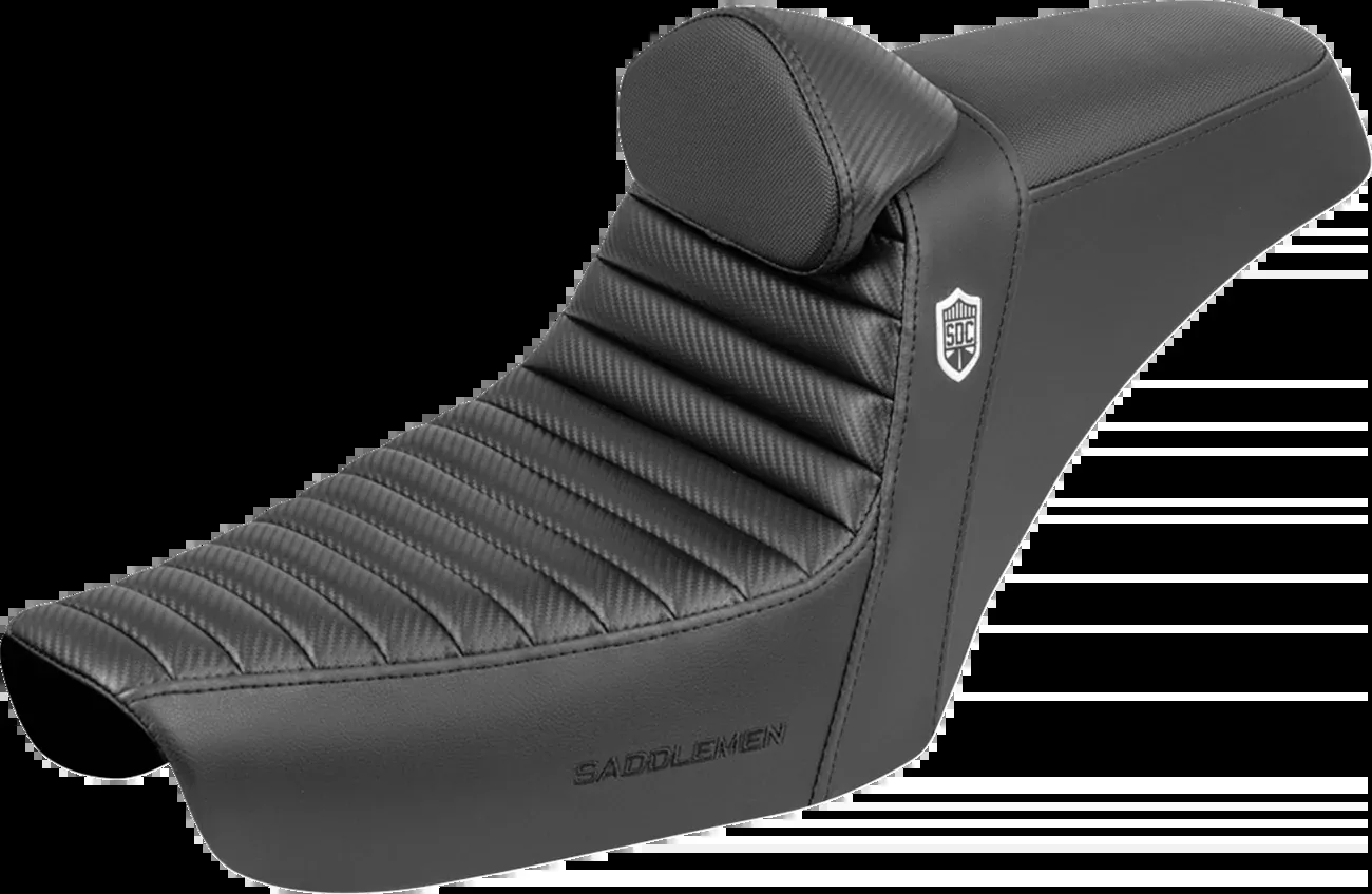 Saddlemen SDC Carbon Tuck N Roll Seat & Backrest fits 1996-2003 Harley Dyna FXD